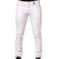 Dolce & Gabbana White Cotton Skinny Mid Waist Denim Jeans