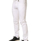 Dolce & Gabbana White Cotton Skinny Mid Waist Denim Jeans