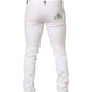 Dolce & Gabbana White Cotton Skinny Mid Waist Denim Jeans