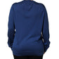 Dolce & Gabbana Blue Silk DG Logo Crew Neck Pullover Sweater
