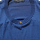 Dolce & Gabbana Blue Silk DG Logo Crew Neck Pullover Sweater
