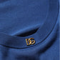 Dolce & Gabbana Blue Silk DG Logo Crew Neck Pullover Sweater