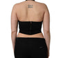 Dolce & Gabbana Black Square Neck Halter Cropped Tank Top