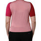 Dolce & Gabbana Pink Short Sleeves Buttoned Ascot Collar Top