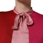 Dolce & Gabbana Pink Short Sleeves Buttoned Ascot Collar Top