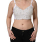 Dolce & Gabbana White Pearls Beaded Corset Bustier Crop Top