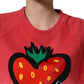 Dolce & Gabbana Multicolor StrawberryPrint Sweatshirt Sweater