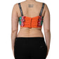 Dolce & Gabbana Turquoise Vegetable Print Silk Crop Tank Top