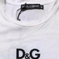 Dolce & Gabbana White D&G is Flowers Print Round Neck T-shirt
