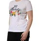 Dolce & Gabbana White D&G is Flowers Print Round Neck T-shirt