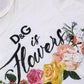 Dolce & Gabbana White D&G is Flowers Print Round Neck T-shirt