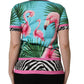 Dolce & Gabbana Multicolor Flamingo ZebraStriped Trim T-shirt