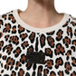 Dolce & Gabbana Multicolor Leopard Print Crew Neck T-shirt