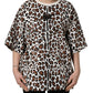 Dolce & Gabbana Multicolor Leopard Print Crew Neck T-shirt