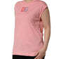 Dolce & Gabbana Pink Cotton DG Logo Round Neck Tank T-shirt