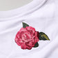 Dolce & Gabbana White DG Floral Cotton Jersey Crop T-shirt