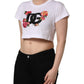 Dolce & Gabbana White DG Floral Cotton Jersey Crop T-shirt