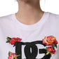Dolce & Gabbana White DG Floral Cotton Jersey Crop T-shirt