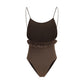 Jacquemus Brown Polyamide One-Piece Swimsuit