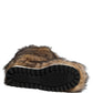 Dolce & Gabbana Brown Faux Skim Ski Fur Knee High Boots Shoes
