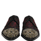 Dolce & Gabbana Black Red Embellished Derby Dress Formal Shoes