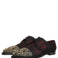 Dolce & Gabbana Black Red Embellished Derby Dress Formal Shoes