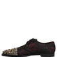 Dolce & Gabbana Black Red Embellished Derby Dress Formal Shoes