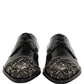 Dolce & Gabbana Black Embellished Men Derby Dress Formal Shoes