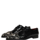 Dolce & Gabbana Black Embellished Men Derby Dress Formal Shoes