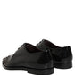Dolce & Gabbana Black Embellished Men Derby Dress Formal Shoes