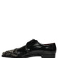 Dolce & Gabbana Black Embellished Men Derby Dress Formal Shoes