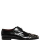 Dolce & Gabbana Black Embellished Men Derby Dress Formal Shoes