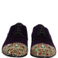 Dolce & Gabbana Violet Suede Embellished Derby Dress Shoes