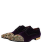 Dolce & Gabbana Violet Suede Embellished Derby Dress Shoes