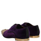 Dolce & Gabbana Violet Suede Embellished Derby Dress Shoes