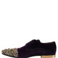 Dolce & Gabbana Violet Suede Embellished Derby Dress Shoes