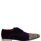 Dolce & Gabbana Violet Suede Embellished Derby Dress Shoes