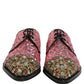 Dolce & Gabbana Pink Sequin Embellished Men Derby Dress Shoes
