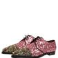 Dolce & Gabbana Pink Sequin Embellished Men Derby Dress Shoes