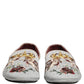 Dolce & Gabbana Gray Crown Rose Angel Embroidery Loafer Shoes