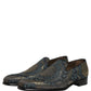 Dolce & Gabbana Black Floral Brocade Slip On Loafers Shoes