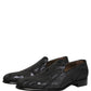 Dolce & Gabbana Black Brocade Men Slip On Dress Loafers Shoes