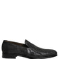 Dolce & Gabbana Black Brocade Men Slip On Dress Loafers Shoes