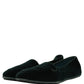 Dolce & Gabbana Green Velvet Slip On Men Flats Loafers Shoes