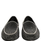 Dolce & Gabbana Black Crystal Embellished Men Loafers Shoes