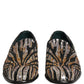Dolce & Gabbana Gold Striped Sequin Embellished Loafer Shoes