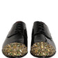 Dolce & Gabbana Black Embellished Men Derby Dress Formal Shoes
