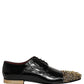 Dolce & Gabbana Black Embellished Men Derby Dress Formal Shoes