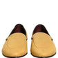 Dolce & Gabbana Yellow Woven Men Slip On Dress Loafers Shoes