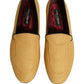 Dolce & Gabbana Yellow Woven Men Slip On Dress Loafers Shoes